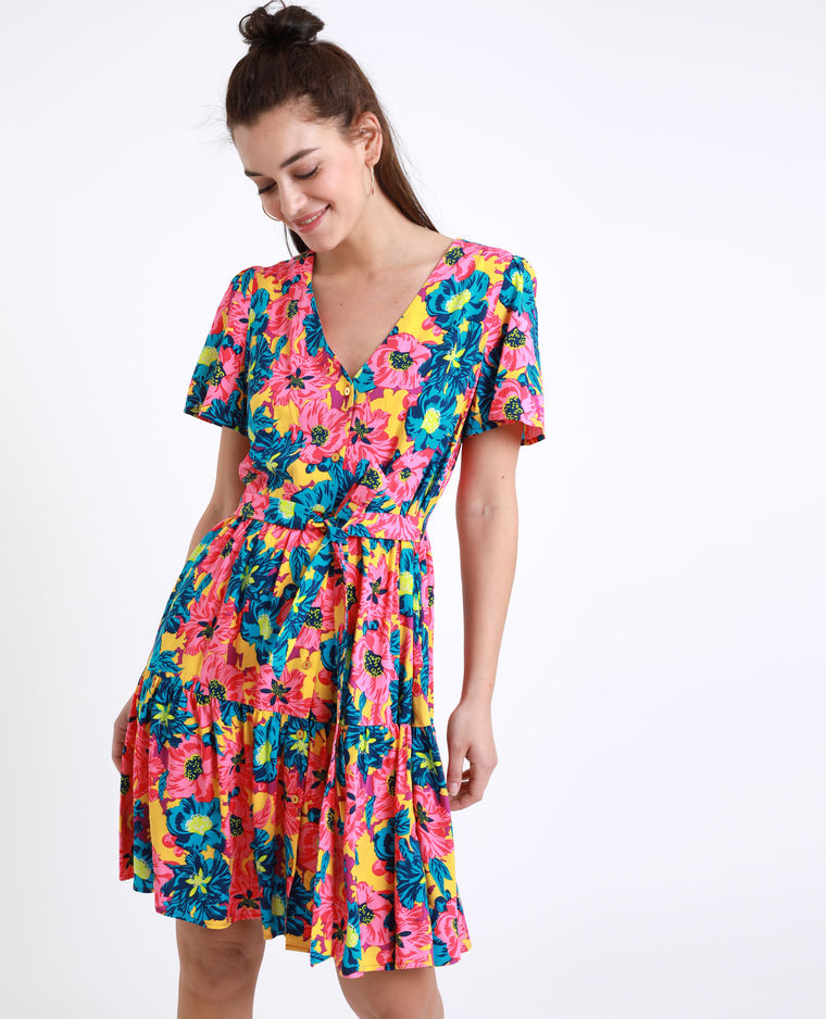 vestido cruzado floral pimkie
